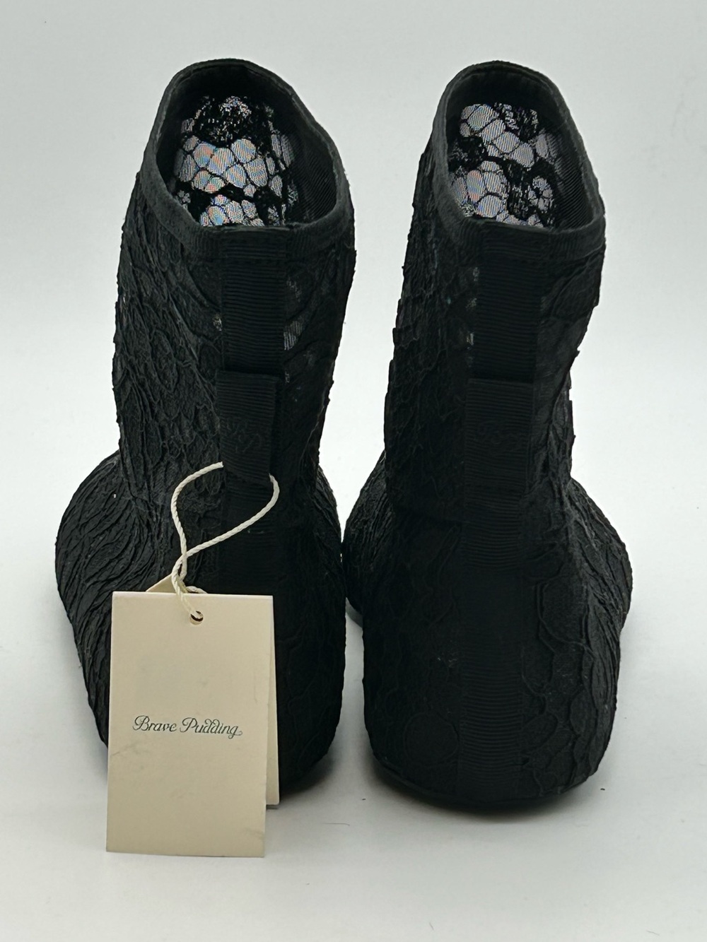 NWT Brave Pudding Black “Evening Strolls” Lace Booties - Picture 3 of 10